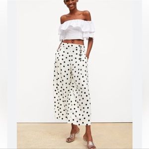 Zara white pants with black Polk a dots